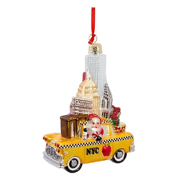 Kurt Adler - NYC Santa in Taxi - C7562
