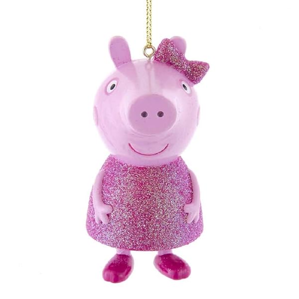 Kurt Adler - Peppa Pig Pink in Glitter Dress Ornament - PA1201