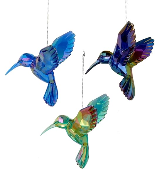 Kurt Adler - Shiny Acrylic Hummingbird Ornaments - T1509