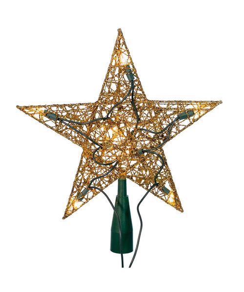 Kurt Adler 10-Light Gold Wire Treetop, 9-Inch