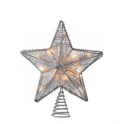Kurt Adler - 10" UL 20-Light Silver Star Treetop - UL0895