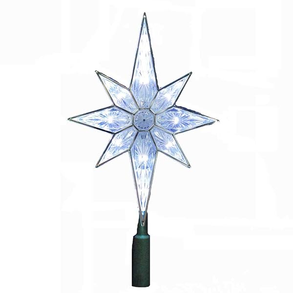 Kurt Adler - 10-Light 10-1 2-Inch Clear LED 8-Point Star Treetop - UL1875C