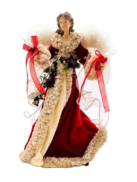 Kurt Adler - UL 10-Light 16 Red & Ivory Angel Treetop - UL2218