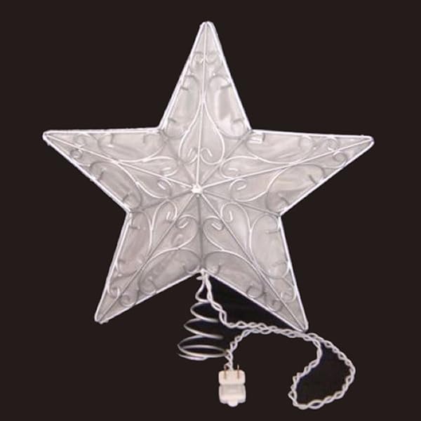 Kurt Adler - Snowfall 10 Light 5 Point Silver Wire Star - UL2503