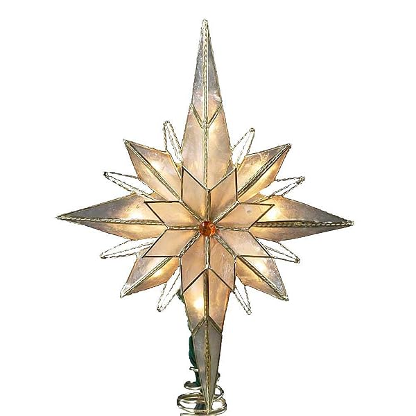 Kurt Adler - 10-Light 10-Inch Capiz Classical Multi-Pointed Bethlehem S - UL3016