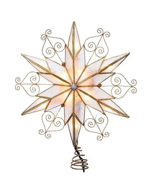 Kurt Adler - 10-Light 6-Point Capiz Star Treetop with Scroll Design - UL3110