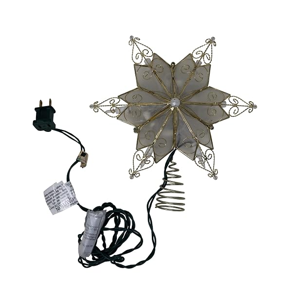Kurt Adler - 10-Light 6 Pt. Capiz Star Treetop - UL3131