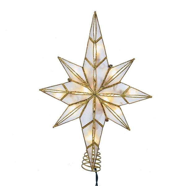 Kurt Adler - 10-Light 11.4-Inch Capiz Bethlehem Star Treetop - UL3151