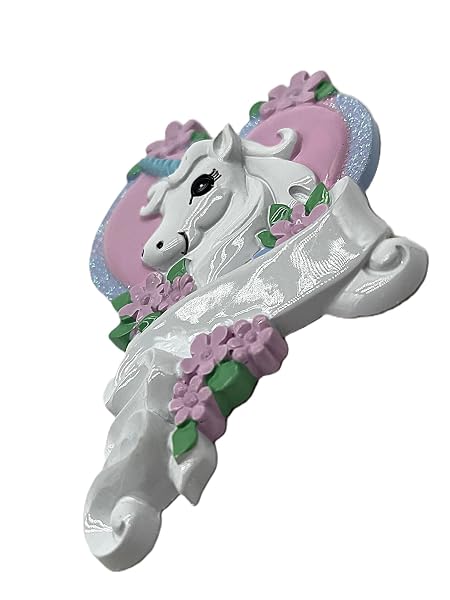 Kurt Adler - White Unicorn Horse with Pink Heart Christmas Ornament - W8285