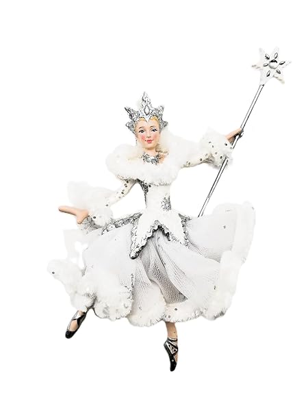 Kurt Adler - White and Silver Snow Queen Ballerina Ornament New - C9256