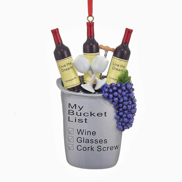 Kurt Adler - Wine My Bucket List Ornament - C6560