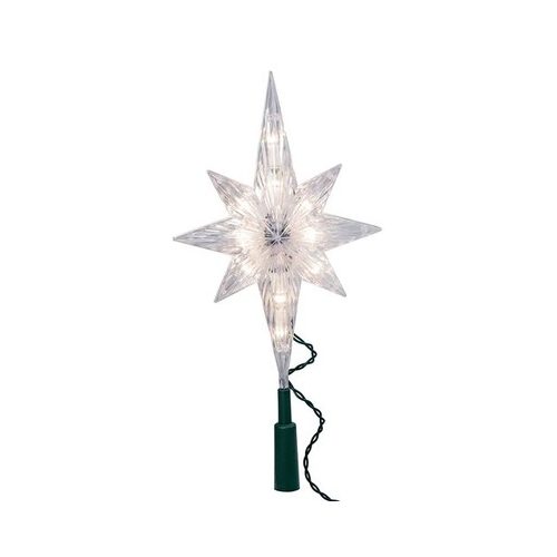 Kurt Adler 10 Light Indoor 11-Inch Bethlehem Star Treetop | Clear Incandescent Lights, 9ft Lead Wire, 120V Plug-In Power, Secure Plastic Base, 4 Replacement Bulbs & 1 Spare Fuse