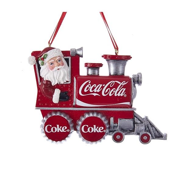 Kurt S. Adler Coca Cola Santa Train resin and paint or mica Christmas Tree Ornament CC2183