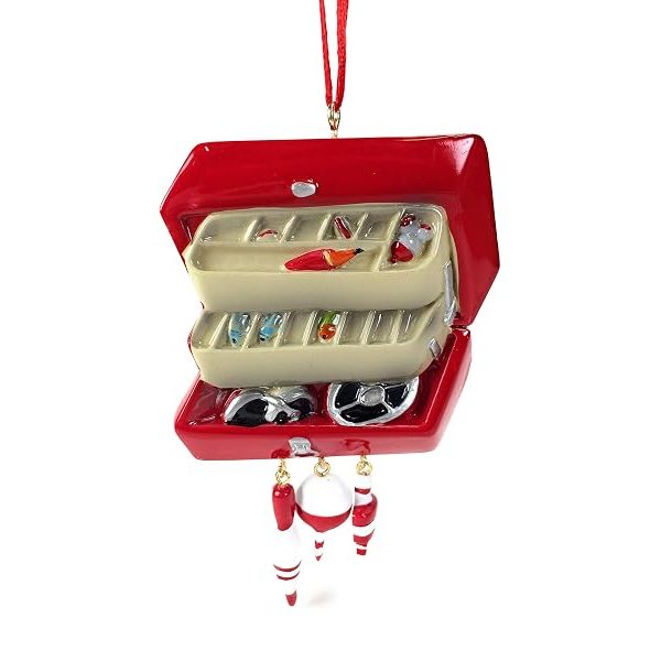 Kurt S. Adler Tackle Box with Bobbers and Lures Fishing Christmas Tree Ornament Decoration