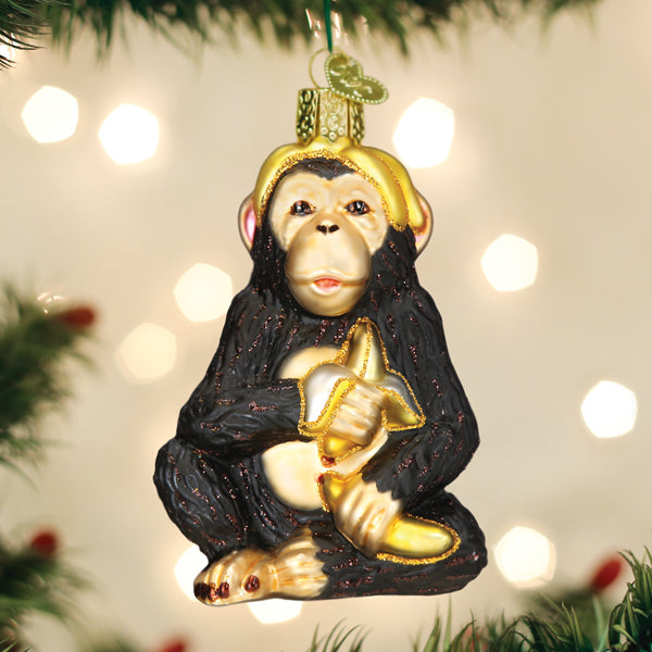 Old World Christmas - Chimpanzee with Banana - 12591
