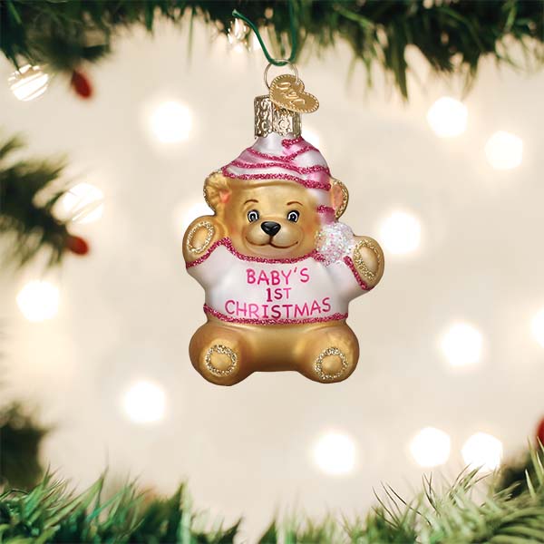 Old World Christmas - Baby Girl's First Teddy Bear - 12610
