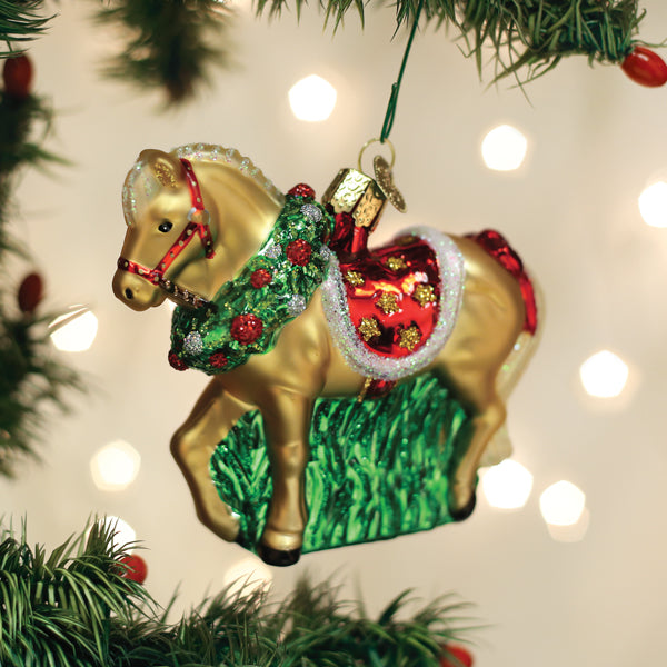 Old World Christmas - Horse With Wreath - 12653