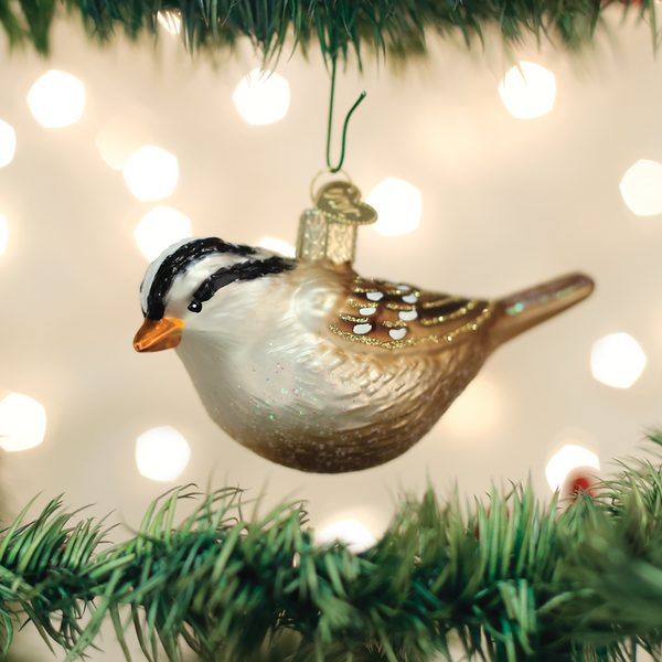 Old World Christmas - White Crowned Sparrow - 16124