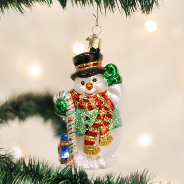 Old World Christmas - Candy Cane Snowman - 24068