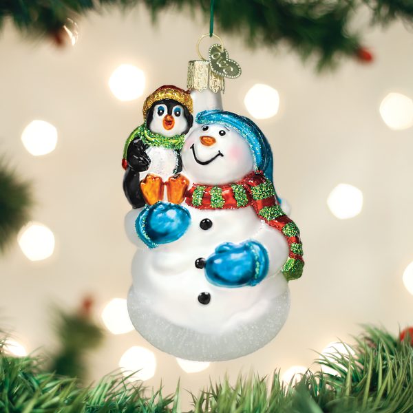 Old World Christmas - Snowman With Penguin Pal - 24181