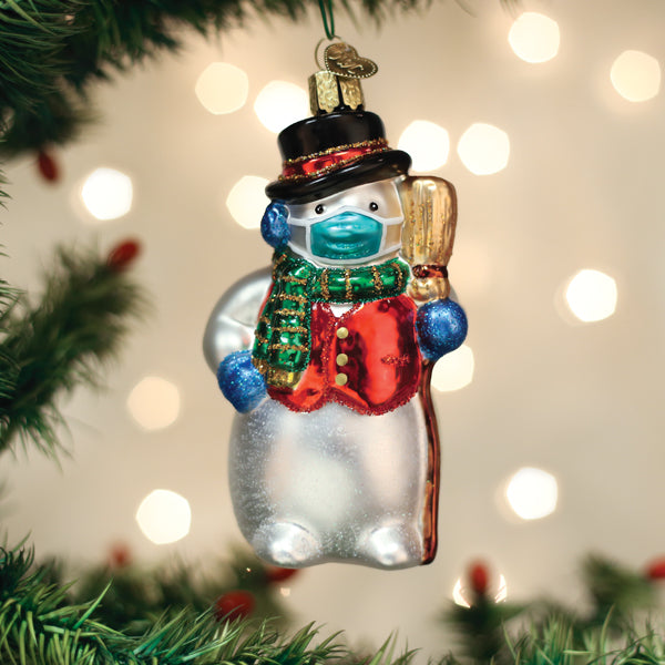 Old World Christmas - Ornaments Snowman with Face Mask - 24209