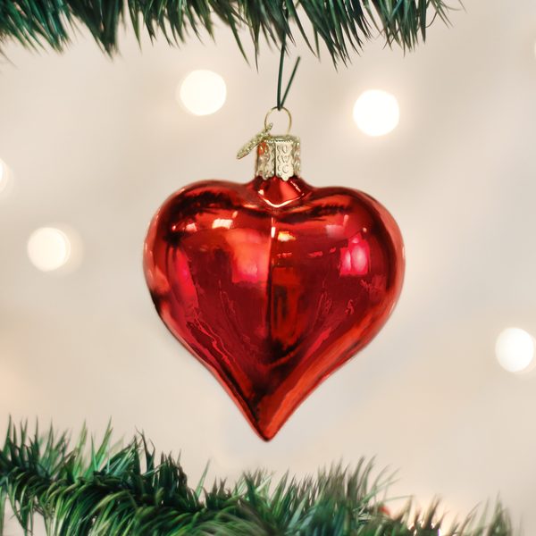 Old World Christmas - Large Shiny Red Heart - 30012