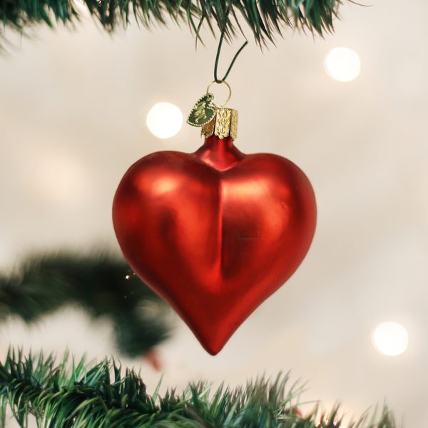 Old World Christmas - Large Matte Red Heart - 30014