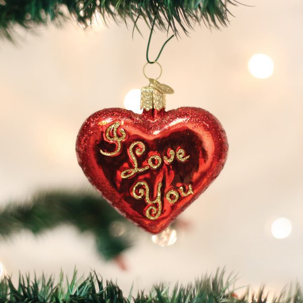 Old World Christmas - I Love You Heart Christmas Ornament - 30021