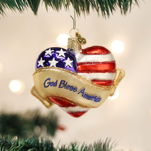 Old World Christmas - God Bless America Heart - 30037