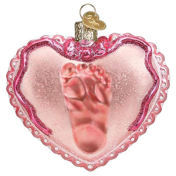 Old World Christmas - Ornaments Baby Girl's Footprint - 30059