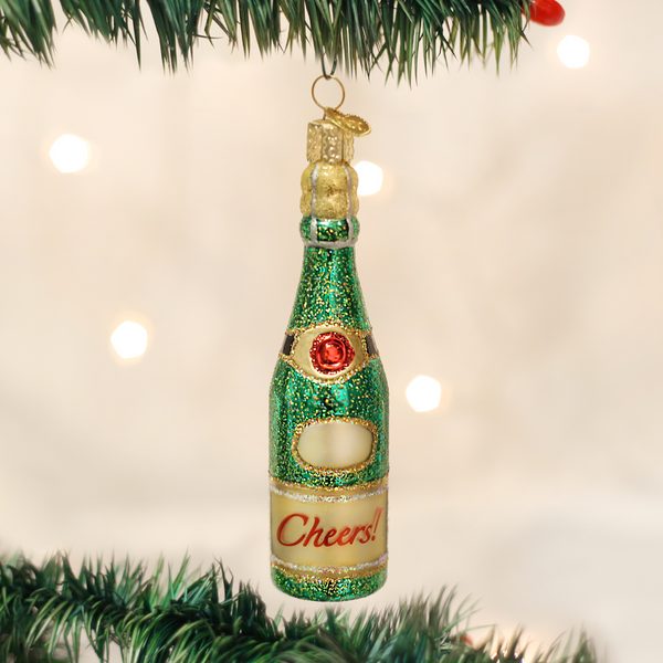 Old World Christmas Glass Blown Ornament with S-Hook and Gift Box, Drinking Collection (Cheers)