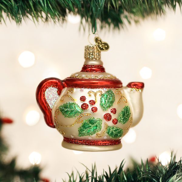 Old World Christmas - Holly Teapot - 32247