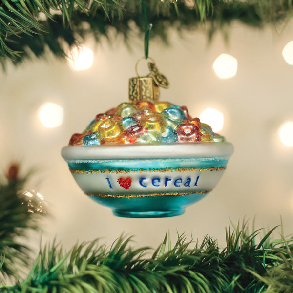 Old World Christmas Glass Blown Ornament with S-Hook and Gift Box, More Food Selection (Bowl of Cereal, 32477)
