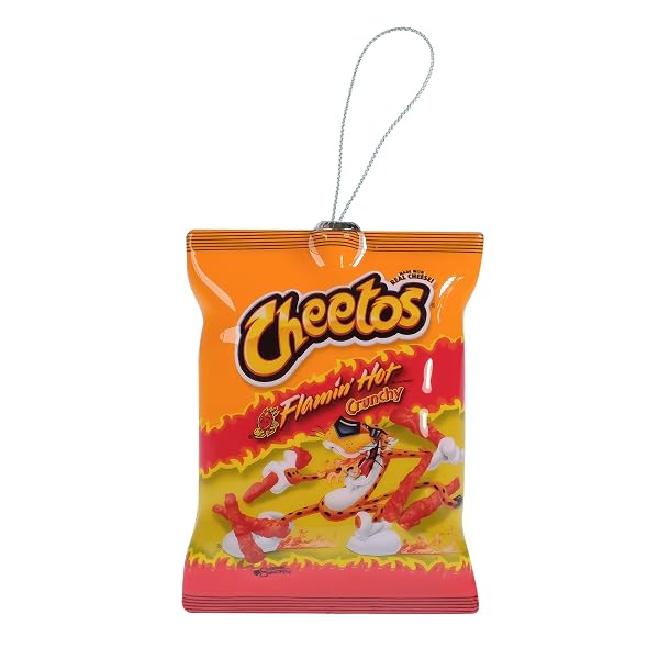 WondaPop Flamin' Hot Cheese Puffs 4" Christmas Tree Ornament, Indoor/Outdoor Decoration, Holiday Decor