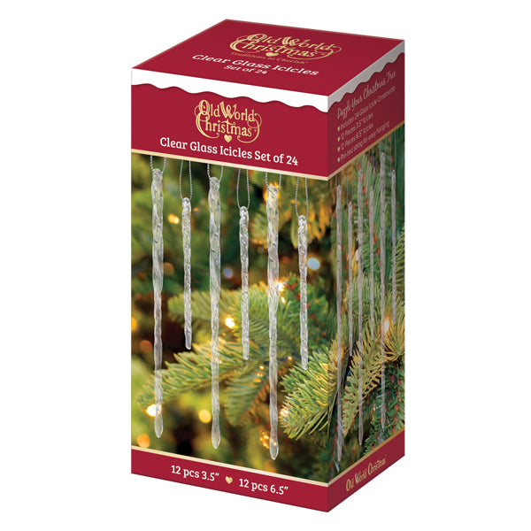 Old World Christmas - Clear Glass Icicles - 34046