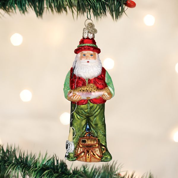 Old World Christmas - Fly Fishing Santa - 40209
