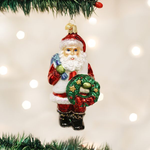 Old World Christmas - Santa With Wreath - 40279