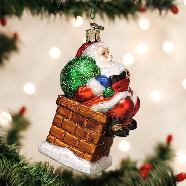Old World Christmas - Chimney Stop Santa - 40297