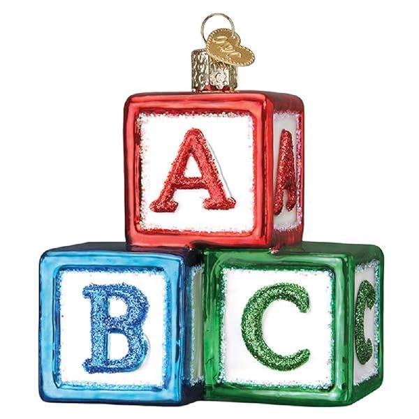 Old World Christmas - ABC Blocks Blown Glass 2020 Unique Christmas - 44161