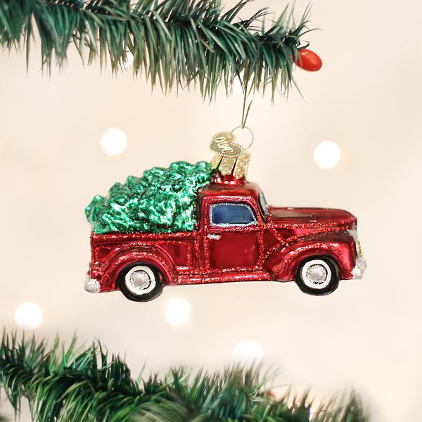 Old World Christmas - Vintage Truck with Tree Ornament Gift Boxed - 46029