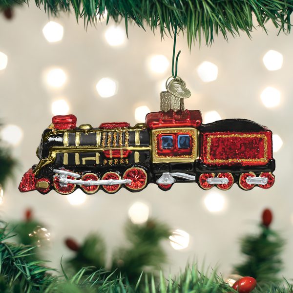 Old World Christmas Glass Blown Ornament with S-Hook and Gift Box, Auto Collection (Train)