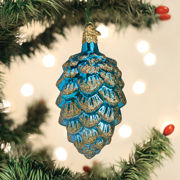 Old World Christmas - Blue Ponderosa Pine Cone - 48047