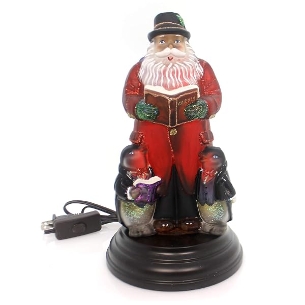 Old World Christmas Caroling Santa Glass Night Light Figurine 529773 New