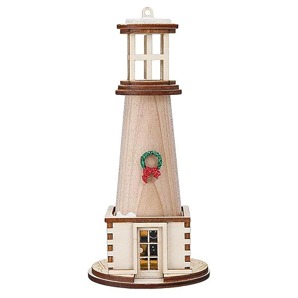 Old World Christmas - Holiday Lighthouse Wooden - 80017