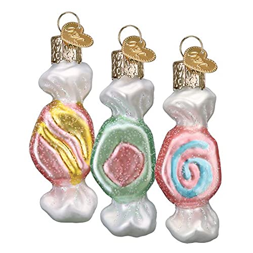 Old World Christmas Glass Blown Ornament with S-Hook and Gift Box, More Food Selection (Salt Water Taffy [3 Piece Set], 32464)