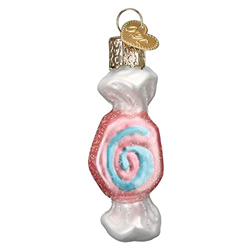 Old World Christmas Glass Blown Ornament with S-Hook and Gift Box, More Food Selection (Salt Water Taffy [Blue], 32464)