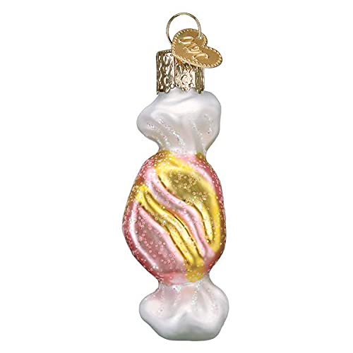 Old World Christmas Glass Blown Ornament with S-Hook and Gift Box, More Food Selection (Salt Water Taffy [Yellow], 32464)