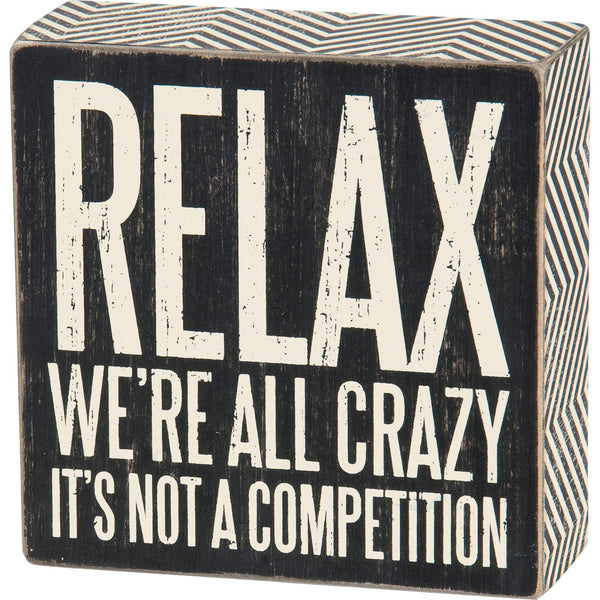 Primitives by Kathy - Pinstriped Trimmed Box Sign - 25172