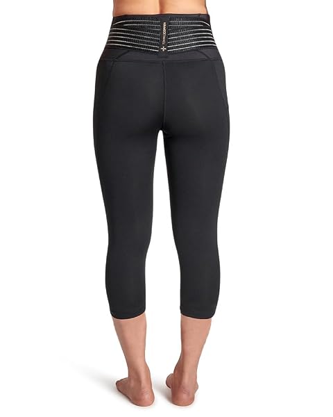 Tommie Copper Women's Adjustable Lower Back Support Compression Capri Leggings with 2 Pockets
